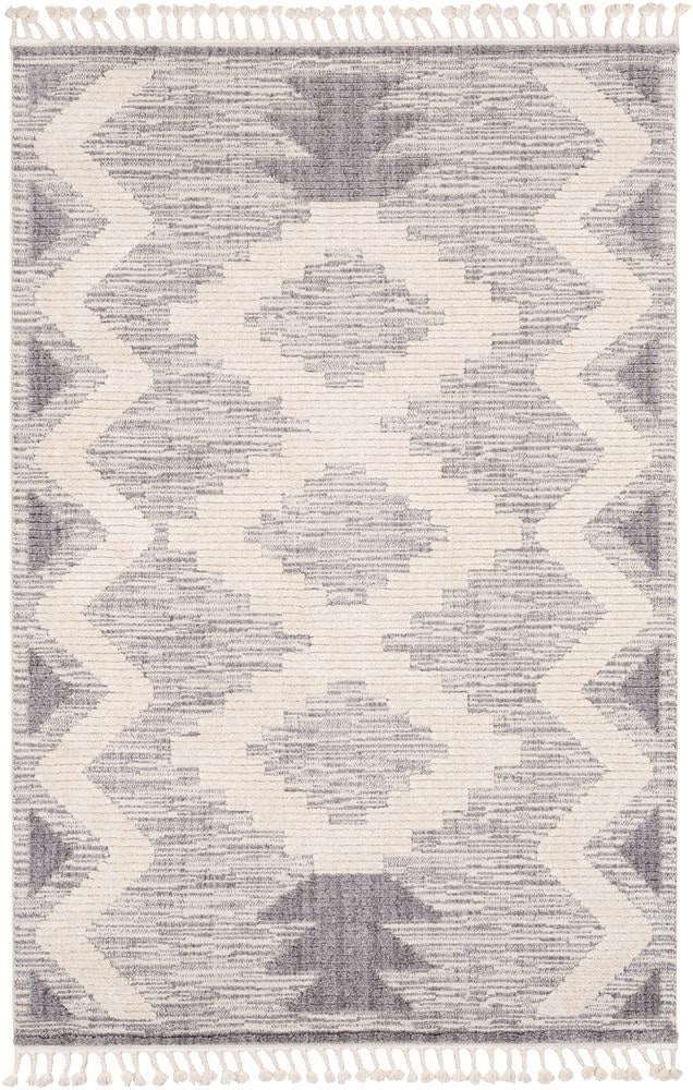 ABIRI GRAY + IVORY TEXTURED PILE RUG