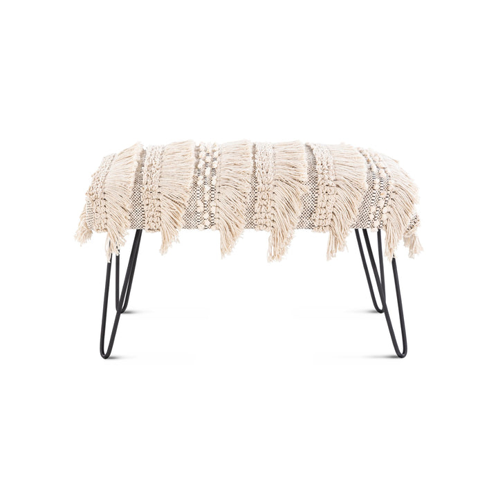 ADILAH HAND WOVEN FRINGE BENCH