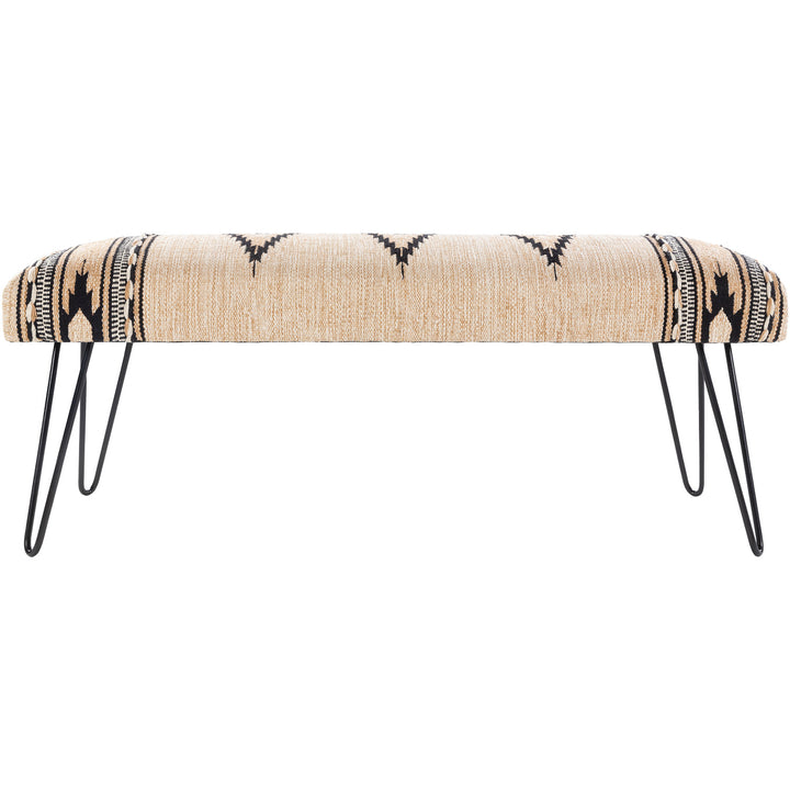 ADOBE COTTON KILIM BENCH: LIGHT CAMEL