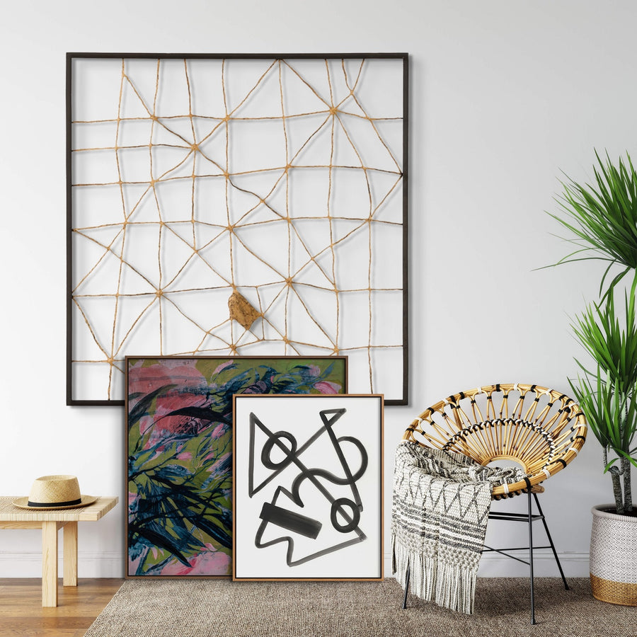 AGED BRASS MESH METAL WALL ART