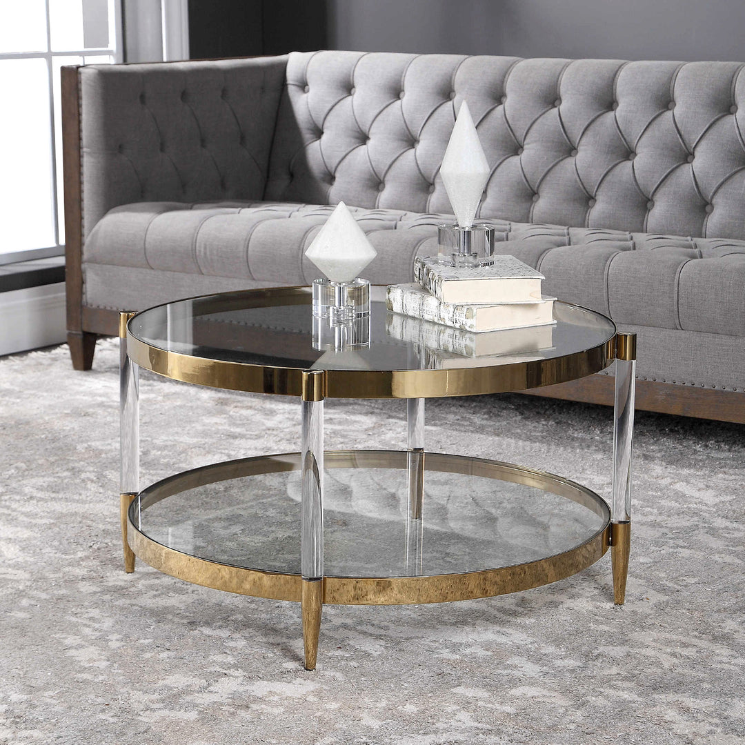ALLURE GOLD & ACRYLIC COFFEE TABLE
