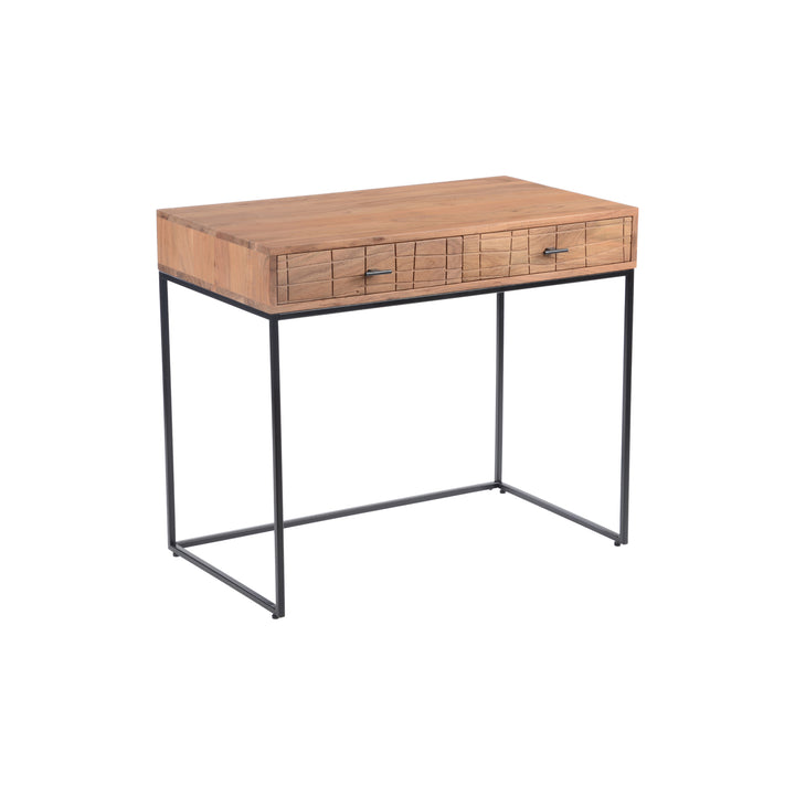 ATELIER NATURAL CARVED WOOD CONSOLE - DESK
