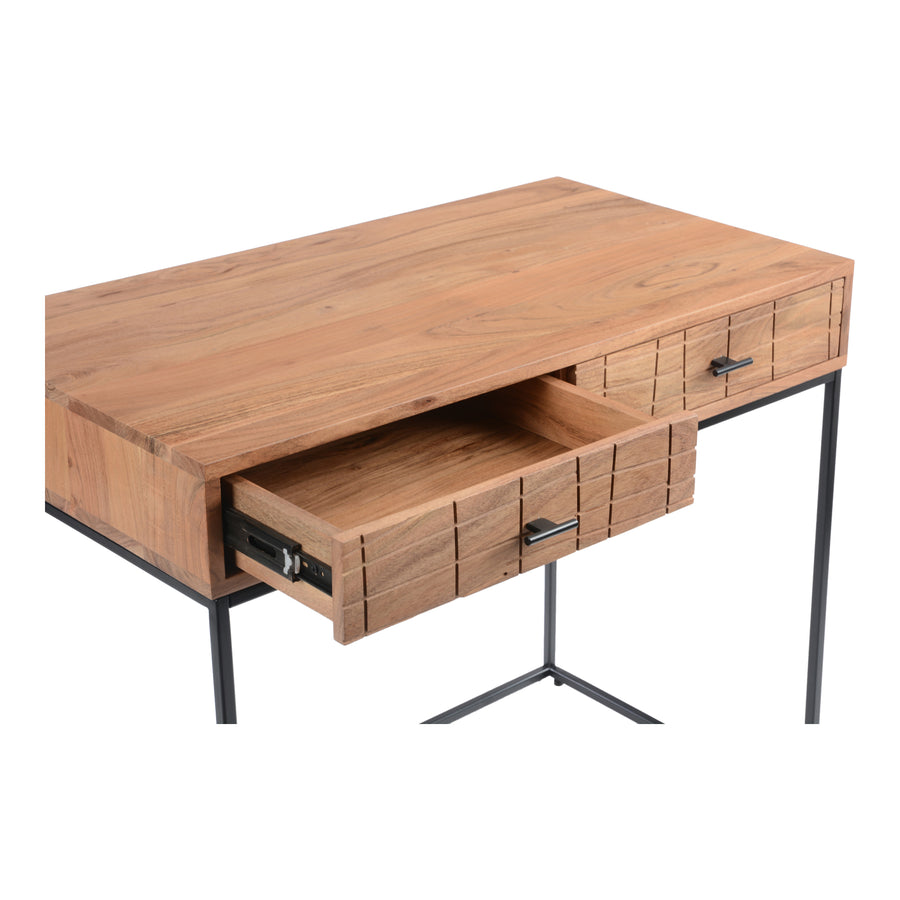 ATELIER NATURAL CARVED WOOD CONSOLE - DESK