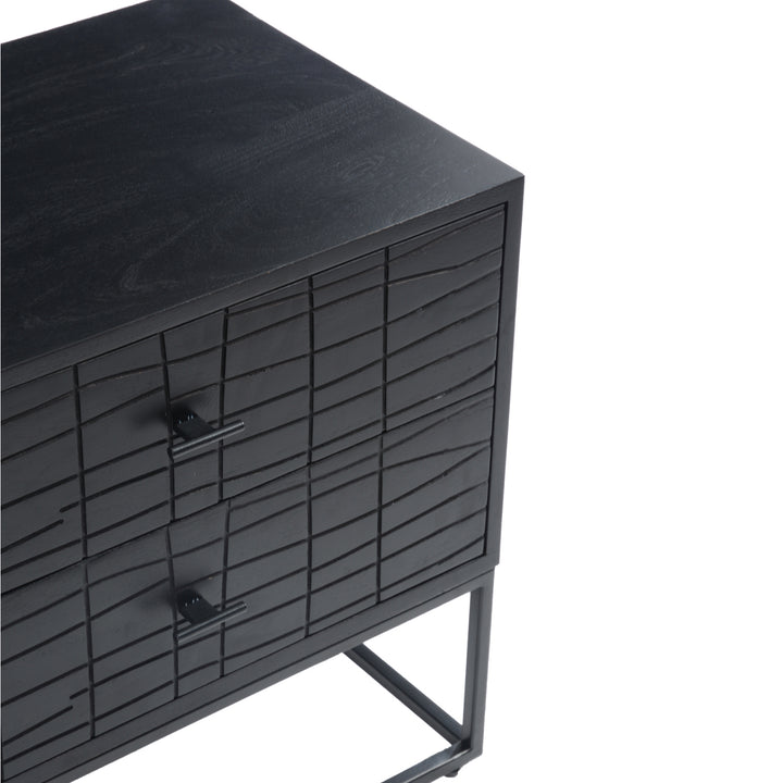 ATELIER NOIR CARVED WOOD NIGHTSTAND