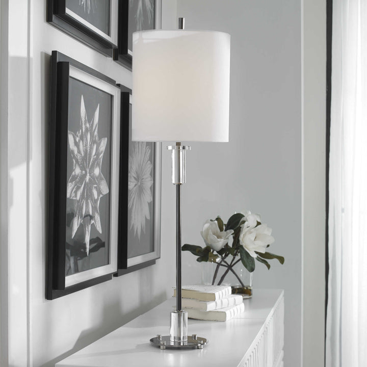 AURELIA CRYSTAL & STEEL BUFFET LAMP