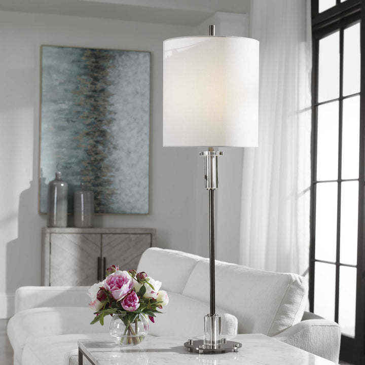 AURELIA CRYSTAL & STEEL BUFFET LAMP