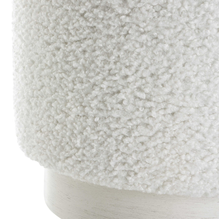 AVILA FAUX SHEARLING OTTOMAN