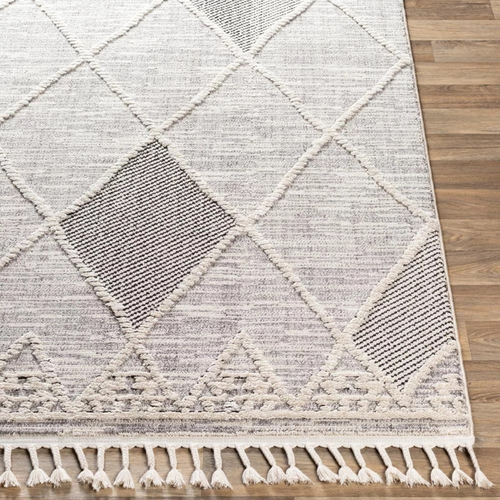 AVILA GRAY DIAMOND TEXTURED PILE RUG