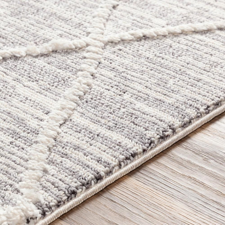 AVILA GRAY DIAMOND TEXTURED PILE RUG