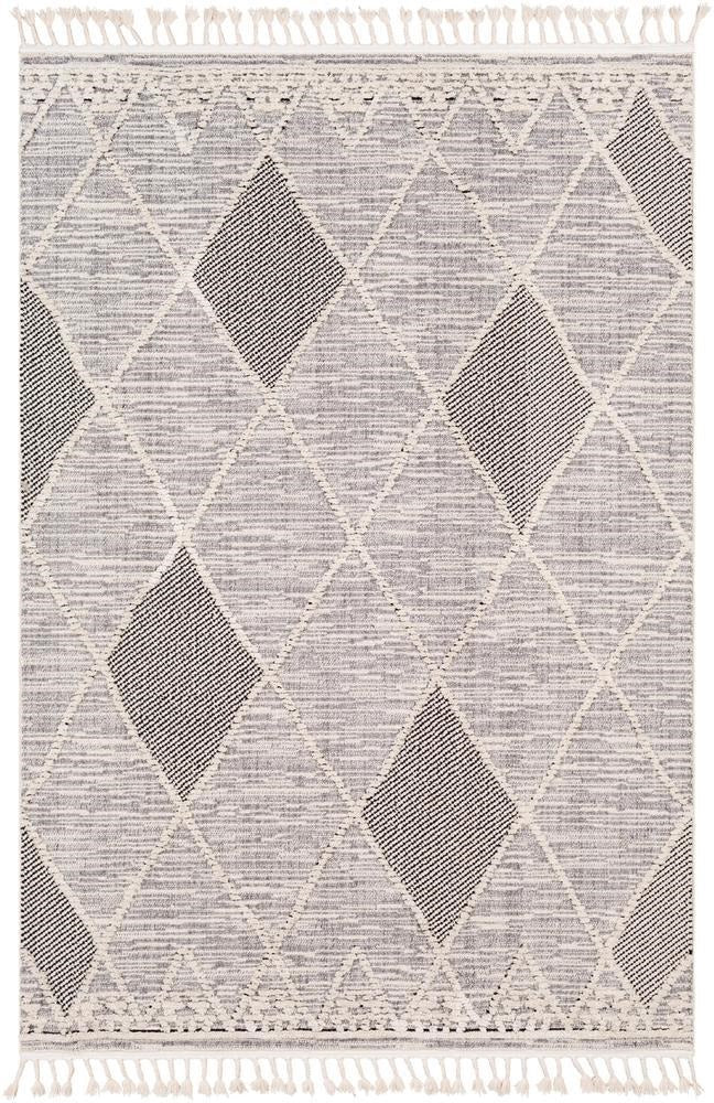 AVILA GRAY DIAMOND TEXTURED PILE RUG