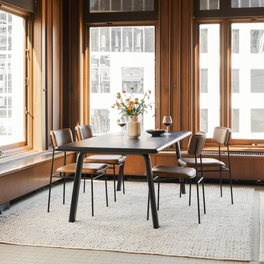BAUER CHESTNUT LEATHER DINING CHAIR | SET OF 2