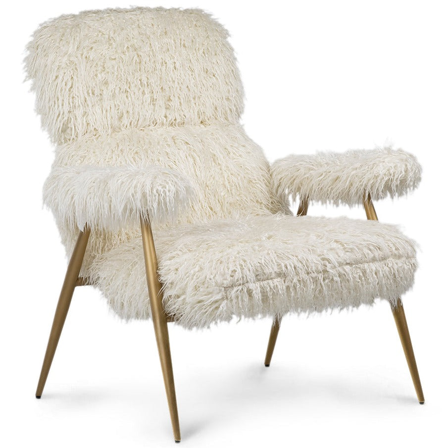 CARLA FAUX TIBETAN SHEEPSKIN ARM CHAIR The Design Tap