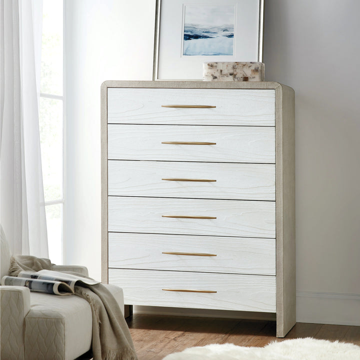 CASCADE BURLAP BLANC TALL CHEST