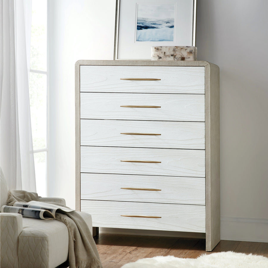 CASCADE BURLAP BLANC TALL CHEST