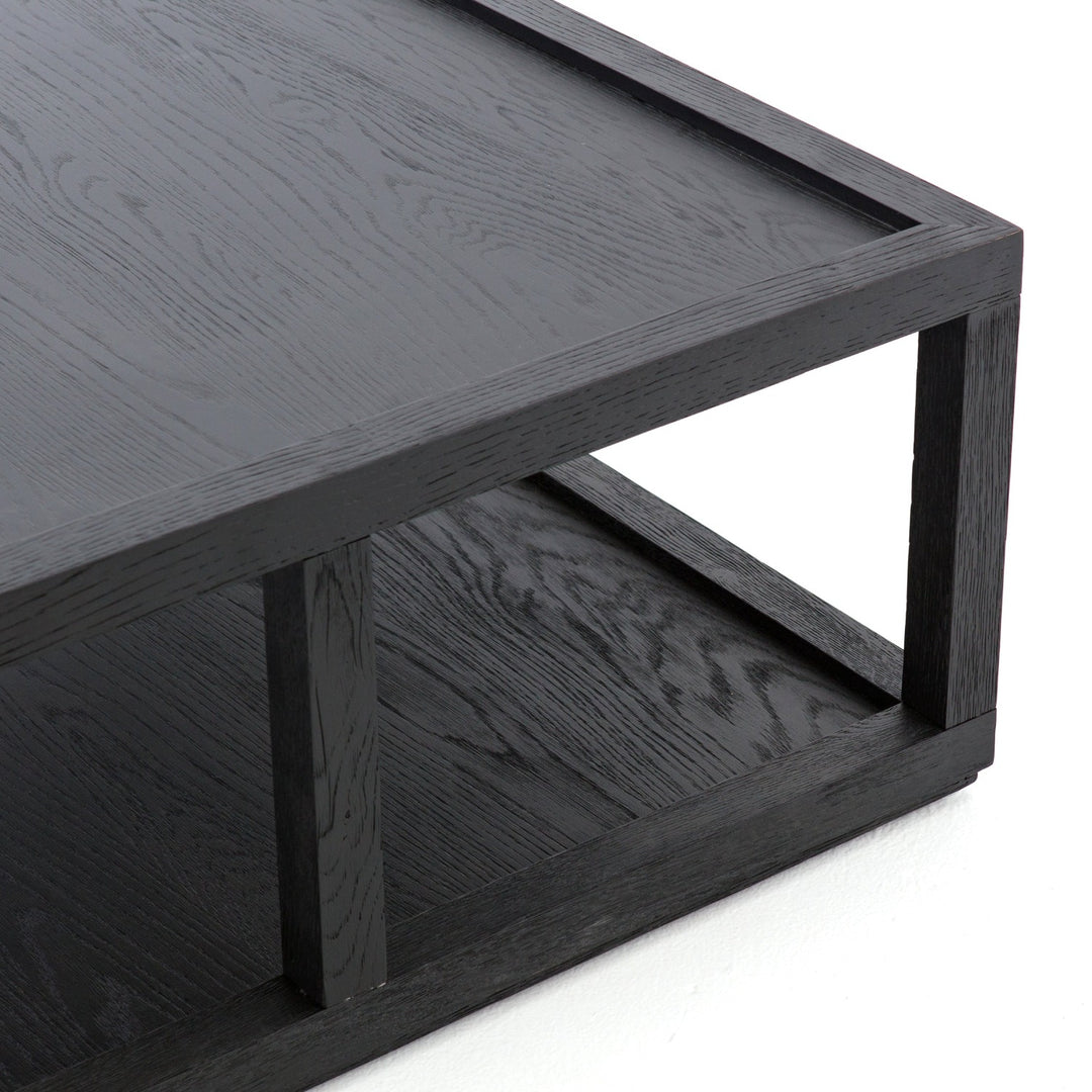 CHARLEY DRIFTED BLACK SQUARE COFFEE TABLE
