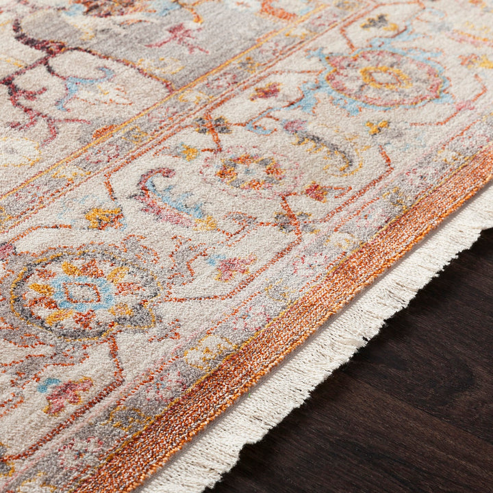 ETNEY RUG: SKY, ORANGE MULTI