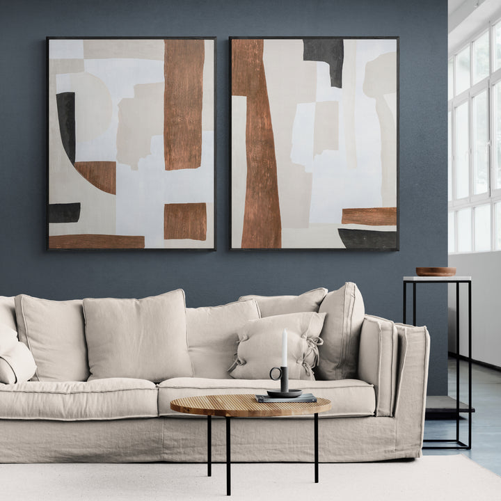 "FINA" FRAMED ABSTRACT CANVAS ART PRINTS