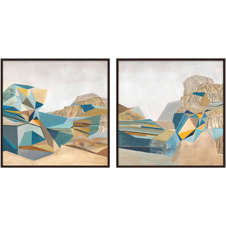 "GEOMETRIC LANDSCAPE" CANVAS ART DIPTYCH