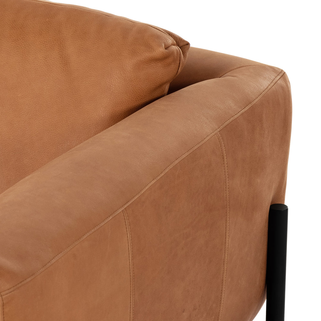 Grain Leather Camel Sofa