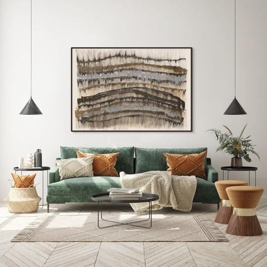 "LAYERED MOUNTAINS" LINEN ART