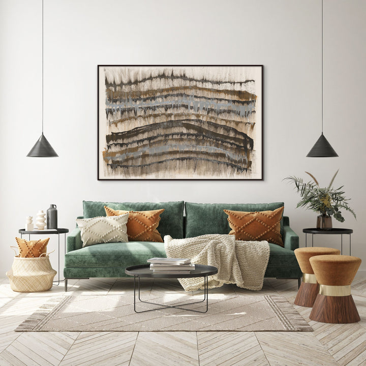 "LAYERED MOUNTAINS" LINEN ART