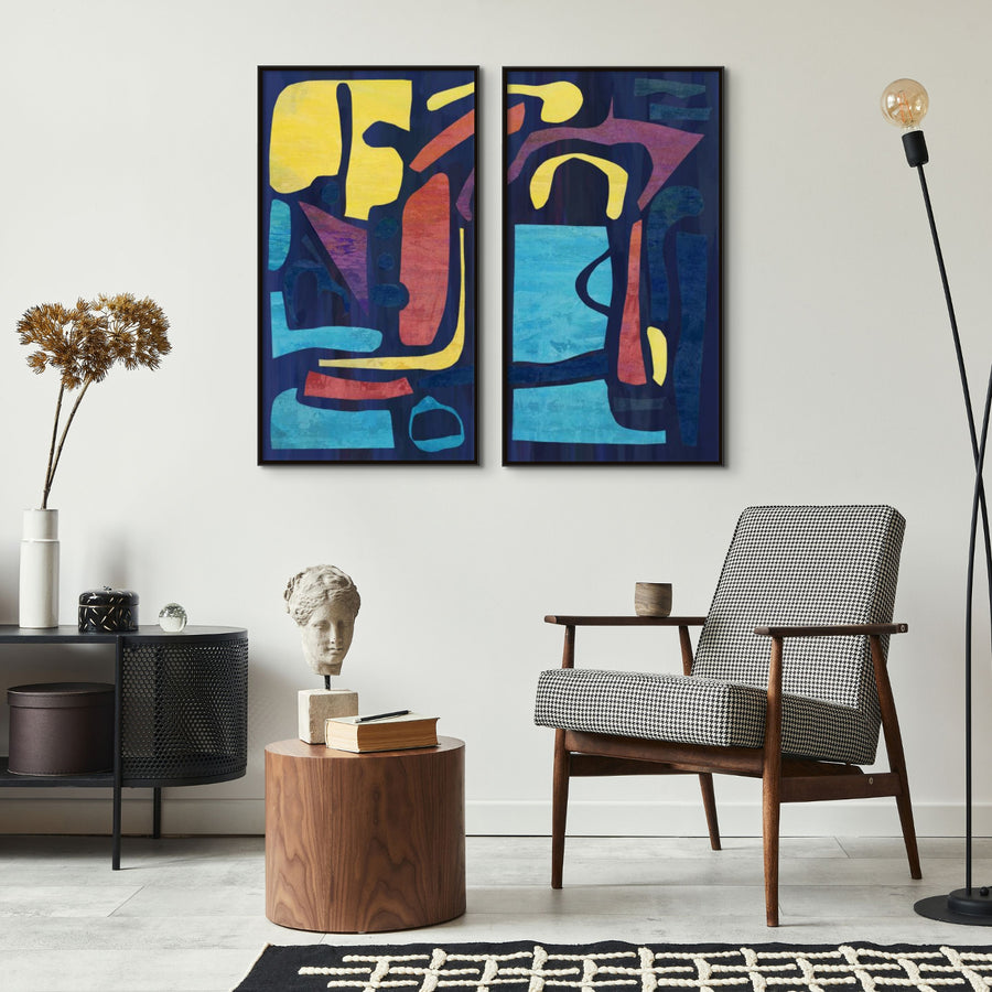 "LIKE BLUE" CANVAS ART DIPTYCH | SET OF 2