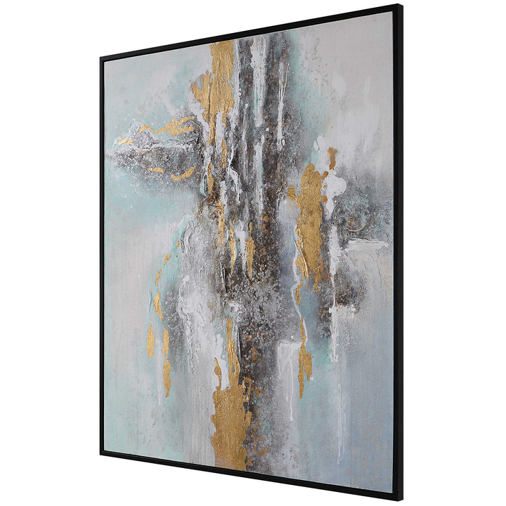 "MOUNTAIN MIST" METALLIC EMBELLISHED HANDPAINTED CANVAS ART