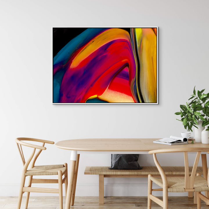 "MOVEMENT IN RED 9114" GLASS COAT CANVAS ART