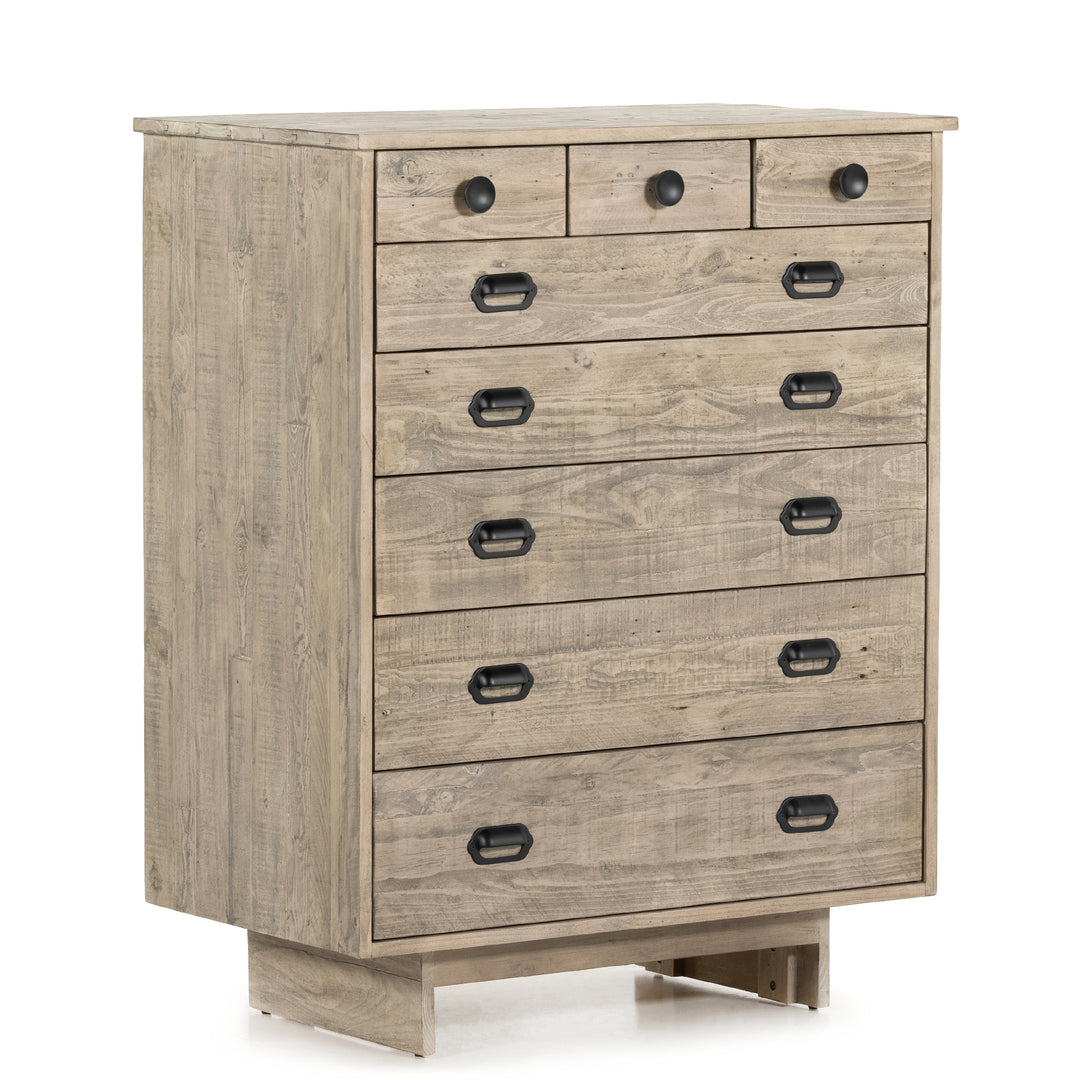 NORTHERN PINE TALL CHEST: WEATHERED WHEAT