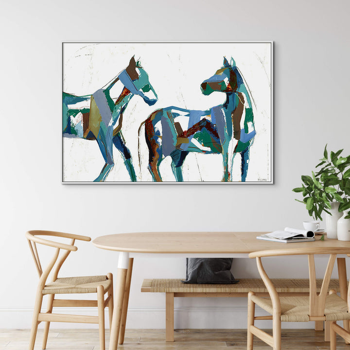 "PAINTED HORSES II" CANVAS ART