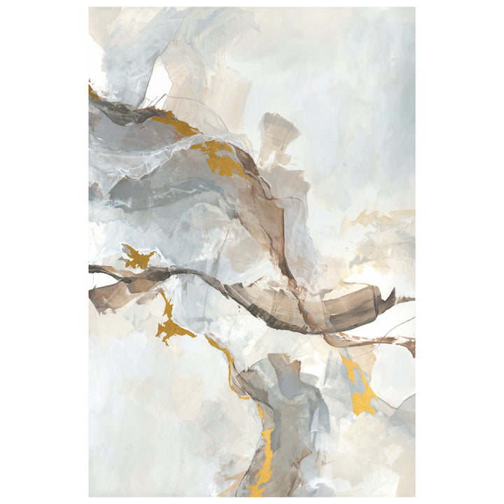 "PNEUMA" METALLIC GOLD EMBELLISHED CANVAS ART