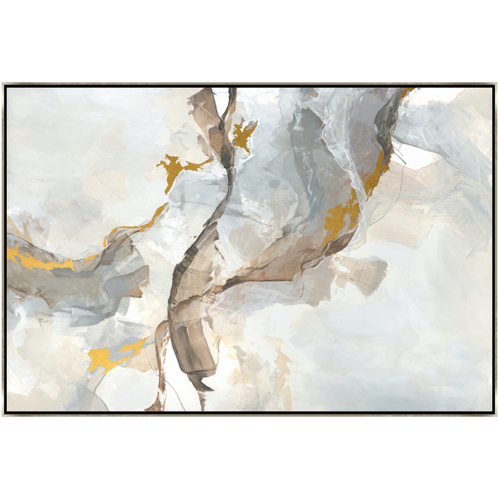 "PNEUMA" METALLIC GOLD EMBELLISHED CANVAS ART
