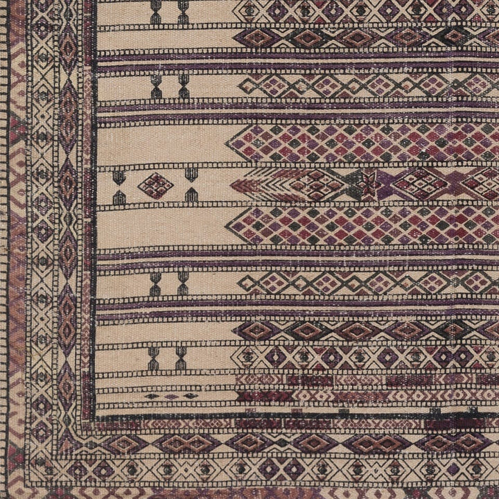 AVIVA PRINTED JUTE RUG: EGGPLANT