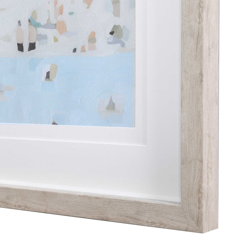 "SEA GLASS SANDBAR" GLASS FRAMED PRINTS | SET OF 2