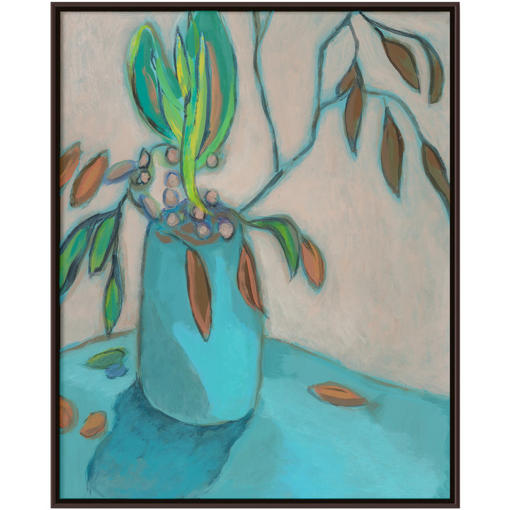 "TEAL TABLE PLANTS" CANVAS ART