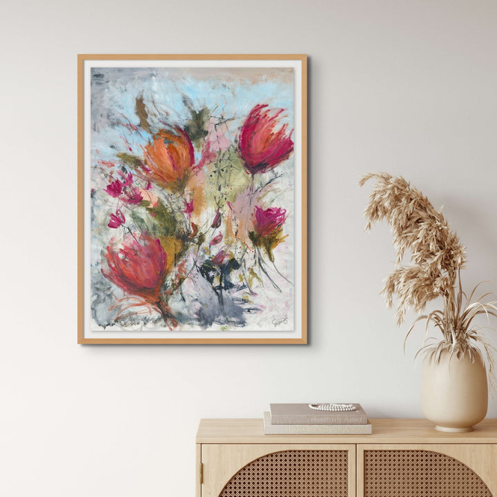 "THE SUMMER HOUSE" GLASS FRAMED ART
