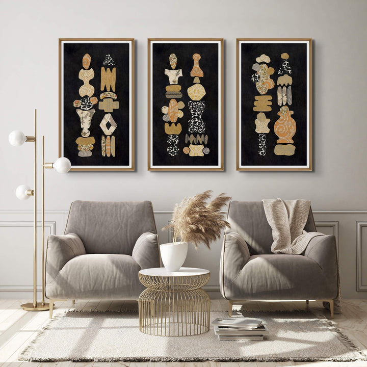 "TOTEMED NOIR" GLASS FRAMED ART