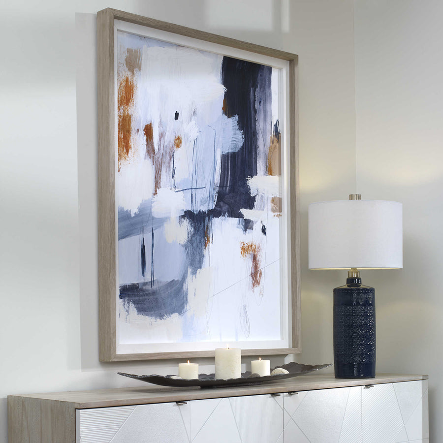 "VARIANT NAVY" ABSTRACT FRAMED ART PRINT
