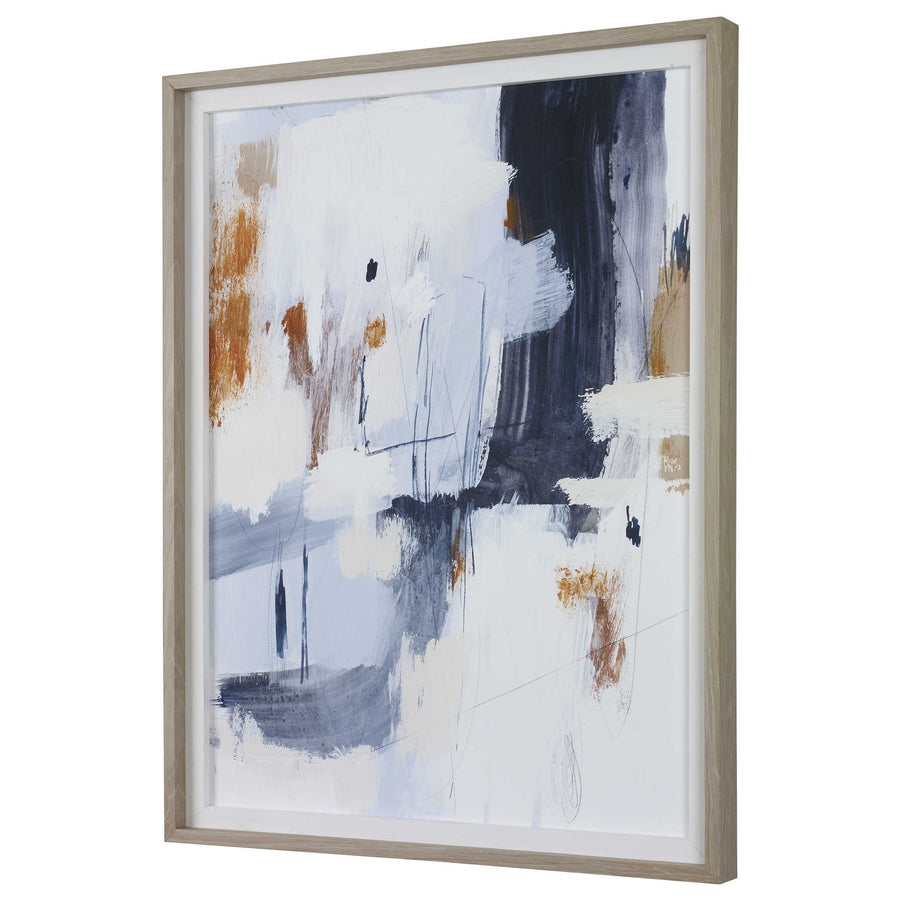 "VARIANT NAVY" ABSTRACT FRAMED ART PRINT