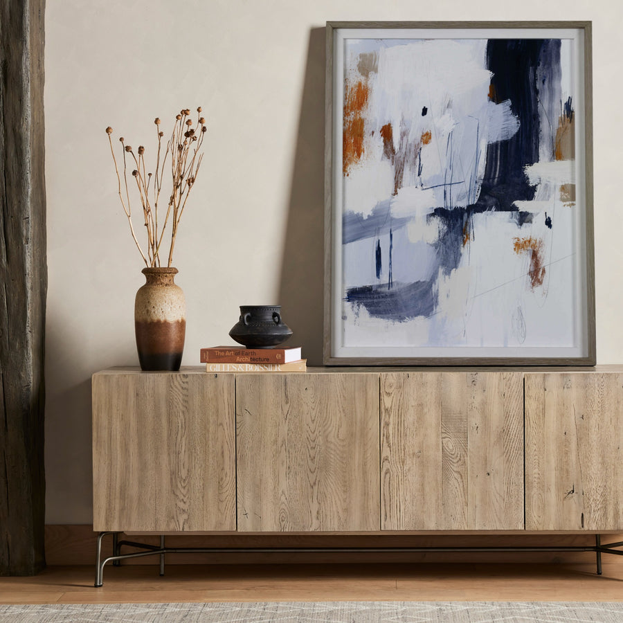 "VARIANT NAVY" ABSTRACT FRAMED ART PRINT