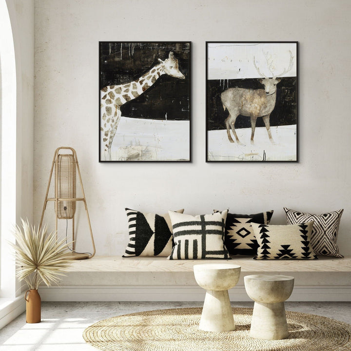"WHITE GIRAFFE" CANVAS ART