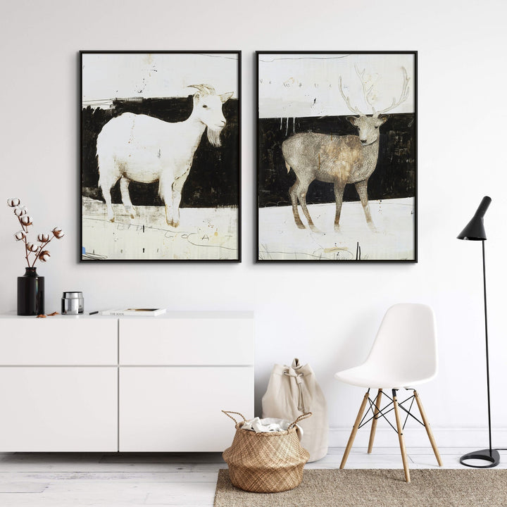 "WHITE GOAT" CANVAS ART