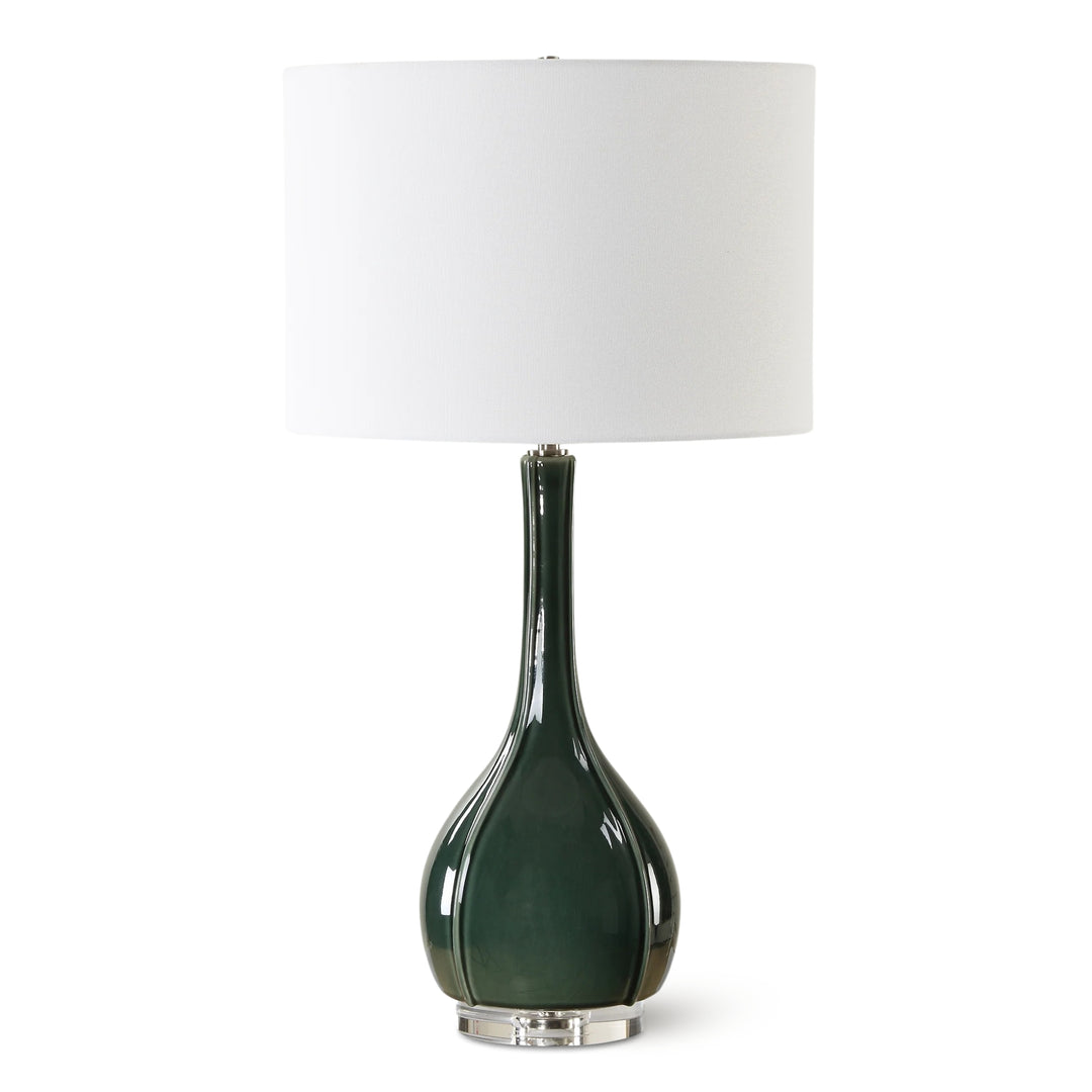 ESSEX GREEN GLASS TABLE LAMP