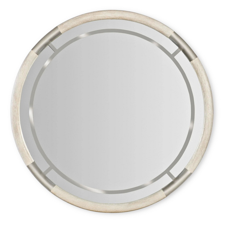 MODERN MOOD METAL ACCENTS ROUND MIRROR