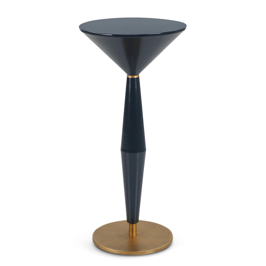 LUSTER NAVY BLUE LACQUERED ACCENT TABLE