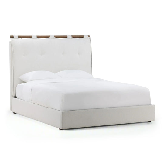 ISAIAH WHITE BOUCLE QUEEN BED