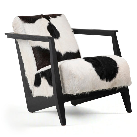 NAELA HAIR ON HIDE ARM CHAIR: BLACK & WHITE