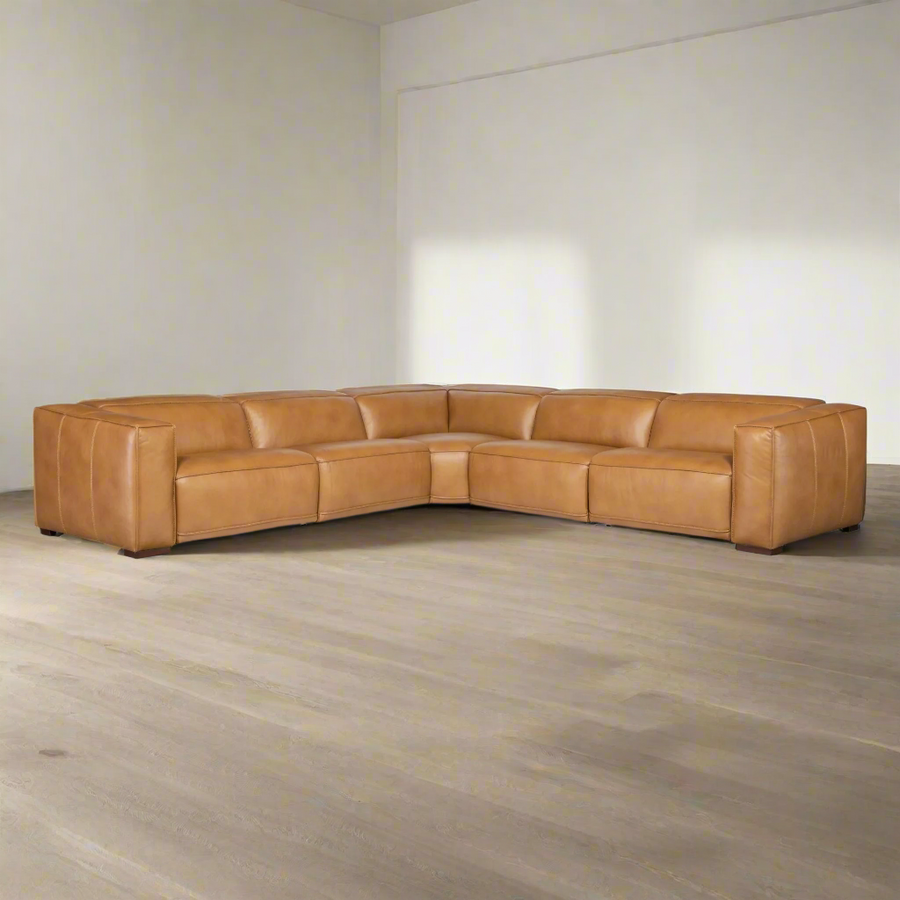 FRESCO MODULAR LEATHER POWER RECLINE SECTIONAL