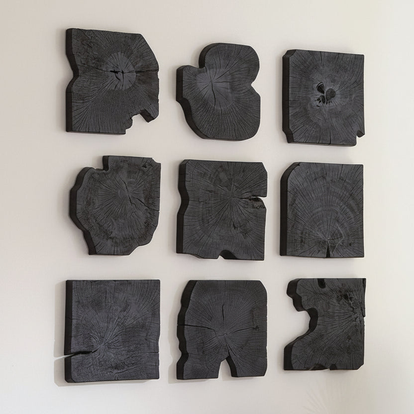 BAHATI BLACK WOOD WALL DECOR | SET OF 9