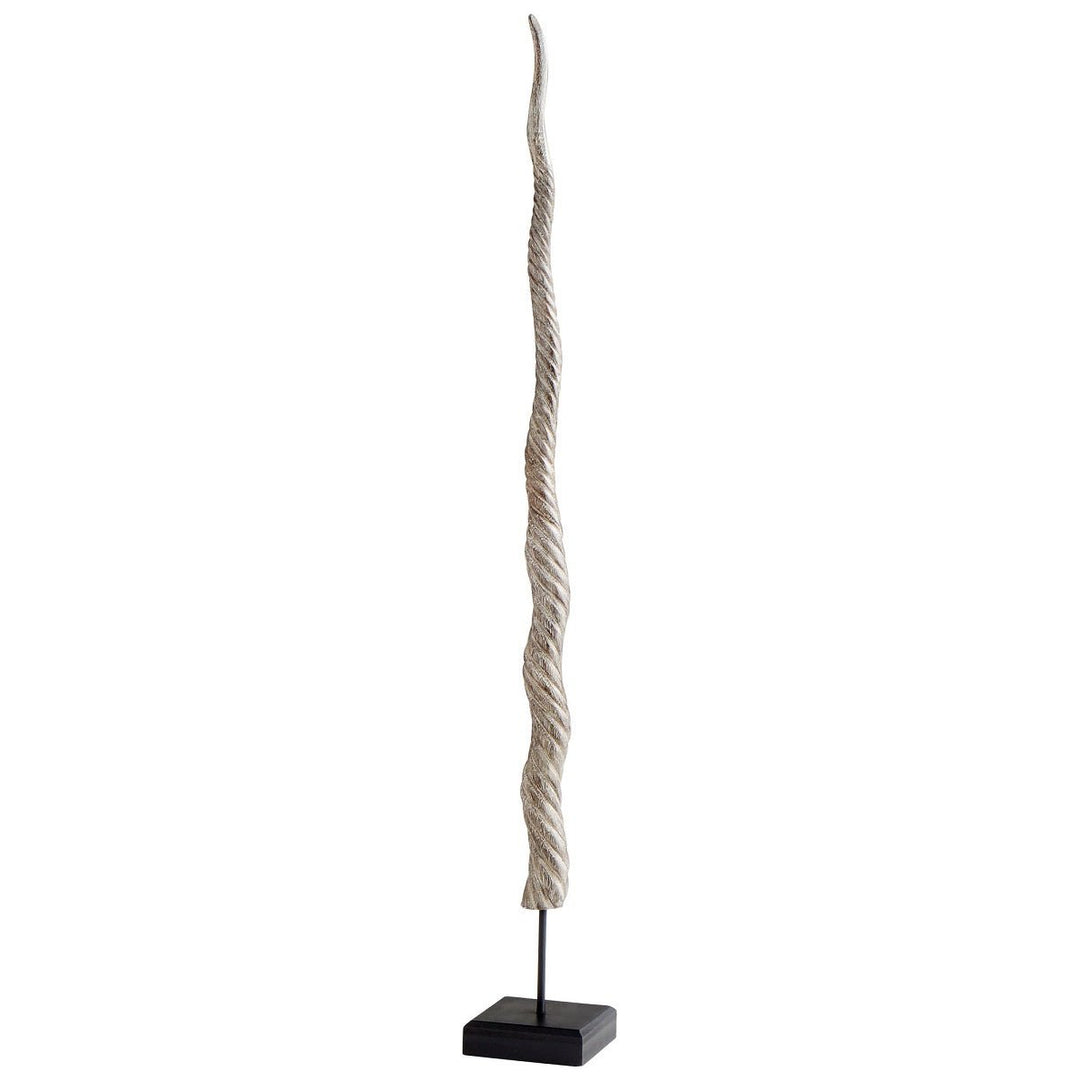 ADDAX WHITE WASH WOOD HORN SCULPTURES